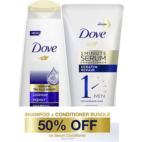 Dove Shampoo Intense Repair | 170ml + Conditioner Keratin Repair ...