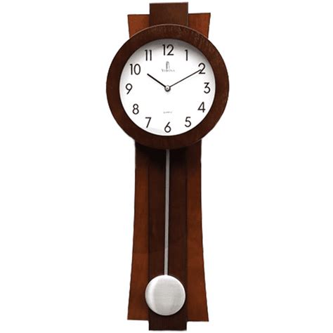 Pendulum Wall Clock Battery Operated - Quartz Wood Pendulum Clock - Silent, Modern Wooden Design ...