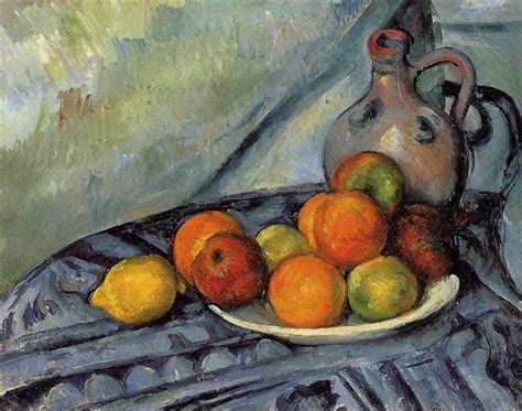 Fruit and Jug on a Table, c.1894 - Paul Cezanne - WikiArt.org