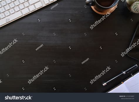 Top View Dark Wooden Table Top Stock Photo 1213318387 | Shutterstock