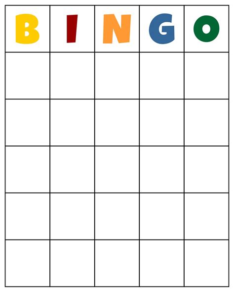 Bingo Card Template Word – Mightyprintingdeals.com