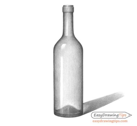 How to Draw a Bottle Step by Step (Line & Shading) - EasyDrawingTips | Bottle drawing, Water ...