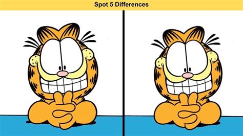 Spot 5 Differences In Garfield Cartoon In 5 Seconds, Only 1% Sharp ...