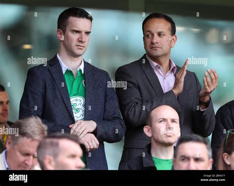 Leader of Fine Gael Leo Varadkar (right) and partner Matt Barrett (left ...