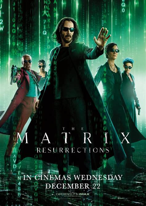 Main Matrix Resurrections poster remade with green code via Warner Bros ...