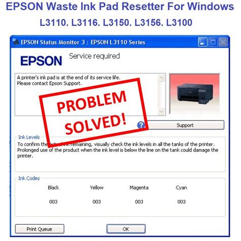 Epson Waste Inkpad Resetter for L3100, L3110, L3116, L3150 & L3156 ...