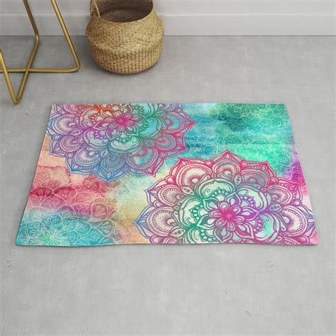 Round & Round the Rainbow Rug by micklyn | Society6