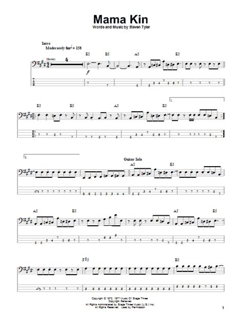 Mama Kin by Aerosmith - Bass Tab - Guitar Instructor