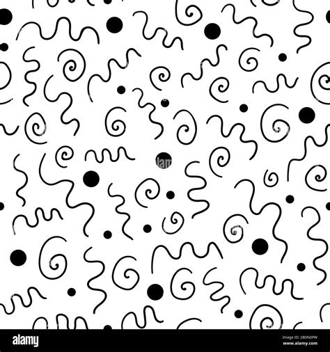 Abstract scribble seamless pattern on white background. Vector ...