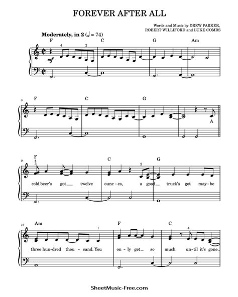 Forever After All Sheet Music Luke Combs ♪ SheetMusic-Free