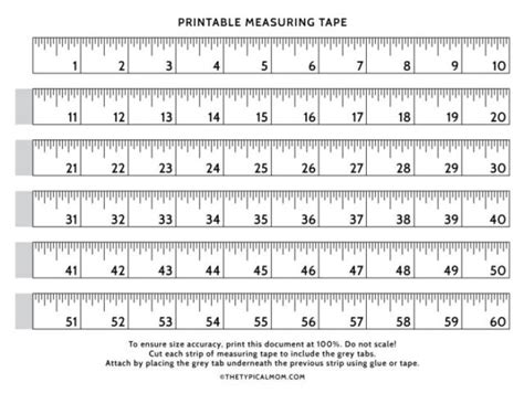 Free Printable Measuring Tape PDF - Measuring Tape Printable