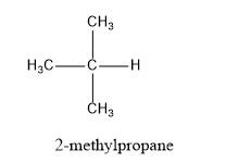 What is the structural formula for 2 methylpropane?