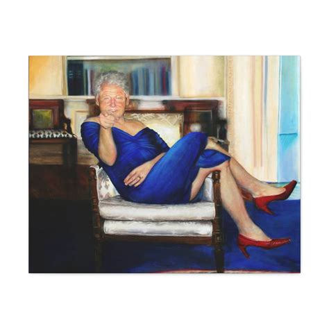 Epstein Clinton Blue Dress Oval Office Painting Canvas Gallery Wraps - Etsy