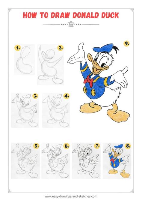 How to Draw Donald Duck | Donald duck drawing, Donald duck, Mini drawings