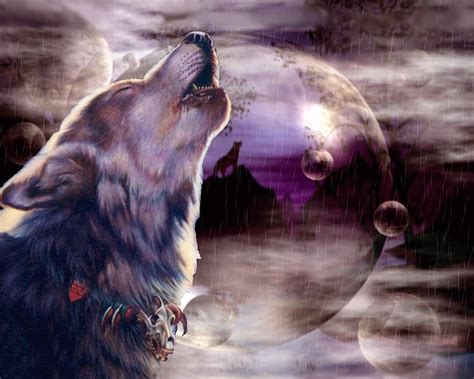 Wolf Howling At The Moon Digital Art by Johnnie Art