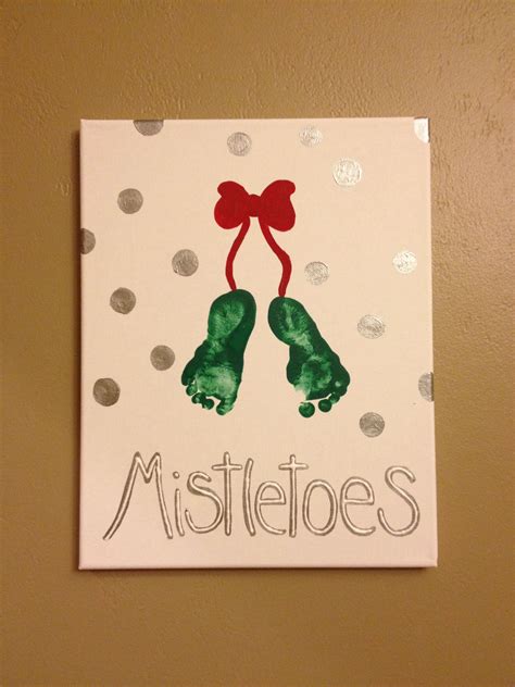 Baby's first Christmas, little mistletoes | Mistletoes footprint craft, Xmas crafts, Christmas ...