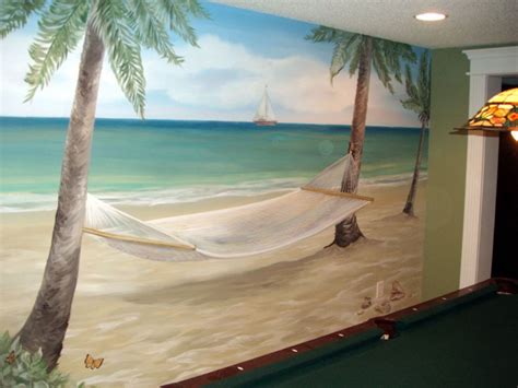 painted+tropical+murals | Murals are not just for kids! Here is a billiards area where the ...