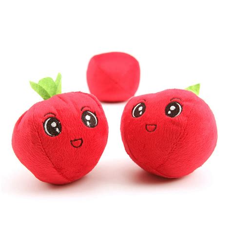 Apple Shape Dog Toys Pet Dog Cotton Chew Toy Funny Puppy Chew Squeaky Plush Play Sound Toys ...