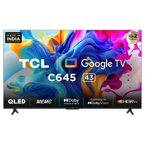 Buy TCL C645 109 cm (43 inch) QLED 4K Ultra HD Android TV with Dolby Audio (2023 model) Online ...