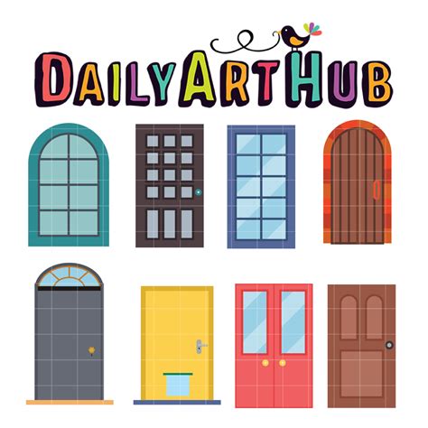 Doors Clip Art Set – Daily Art Hub // Graphics, Alphabets & SVG