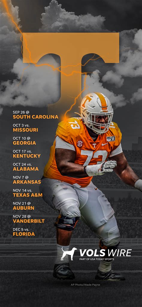 2020 Tennessee Volunteers Football Schedule: Downloadable Wallpaper