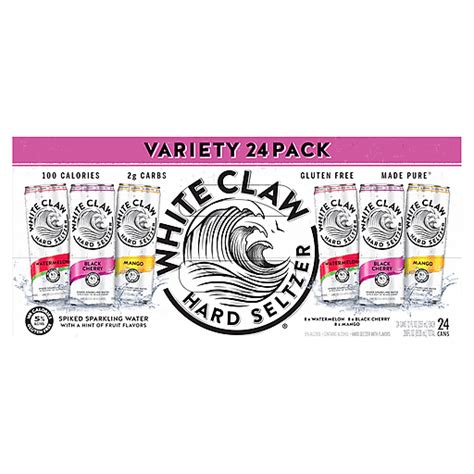 White Claw Hard Seltzer Hard Seltzer, Assorted, Variety 24 Pack 24 ea ...