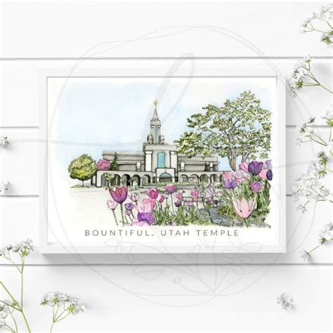 Bountiful Temple Print Lds Temple Art Temple Watercolor - Etsy