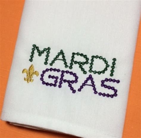 Mardi Gras Bead Font Machine Embroidery Design / mardi gras | Etsy