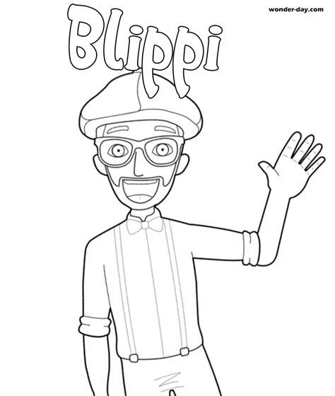 Free Printable Blippi Coloring Pages For Kids | WONDER DAY — Coloring ...