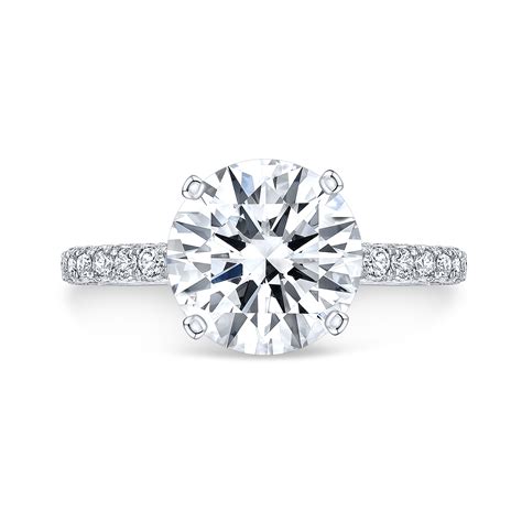 1.8ct. Round cut Natural Diamond Unique 3 Row Micro Pave Diamond Ring (GIA Certified) | Diamond ...