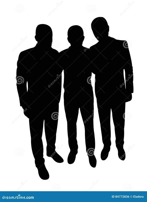 Three Men Together, Silhouette Vector Stock Vector - Illustration of manly, standing: 84772836