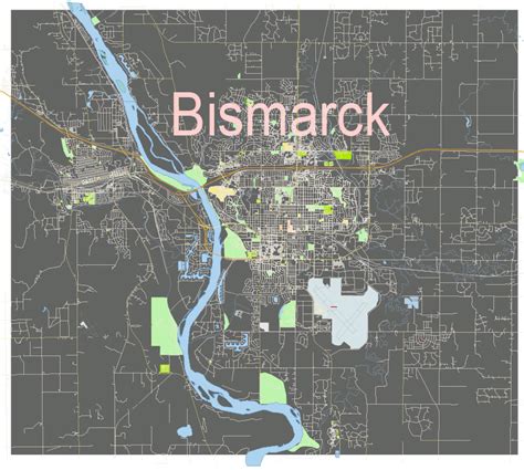 Bismarck North Dacota US: Free download vector map of Bismarck North ...