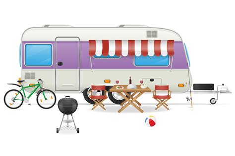 trailer camp caravan vector illustration 509749 Vector Art at Vecteezy