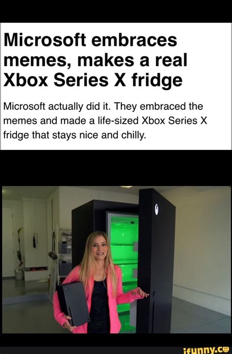 Microsoft embraces memes, makes a real Xbox Series X fridge Microsoft actually did it. They ...