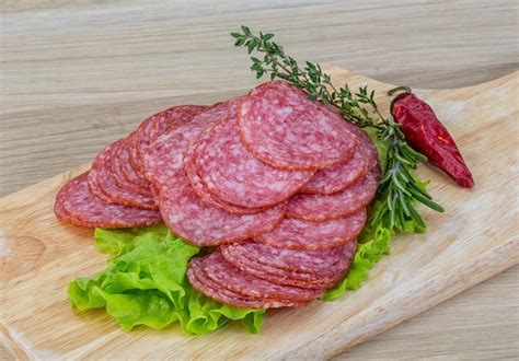 Premium Photo | Sliced salami