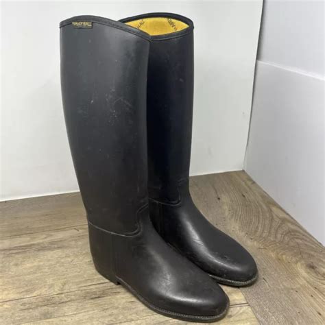 HARRY HALL RIDING Boots Black Classic Style Riding Wellies Lined UK 3 £ ...