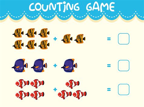 Math counting game template 693628 Vector Art at Vecteezy