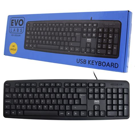 Refurbished Wired Keyboard USB Plug and Play Full Size Qwerty UK Layout ...