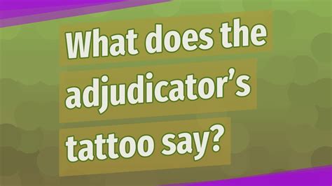 What does the adjudicator's tattoo say? - YouTube