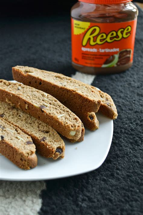 Reese Chocolate Spread and Almond Biscotti - She Bakes Here