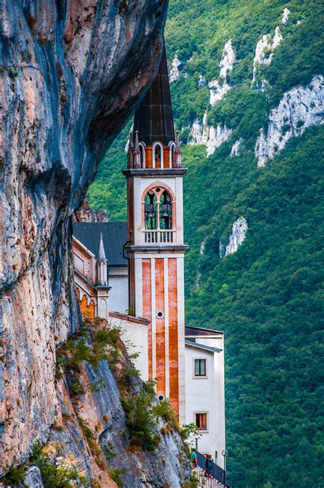 The bell tower - Sanctuary of Madonna della Corona - Spiazzi, Veneto ...