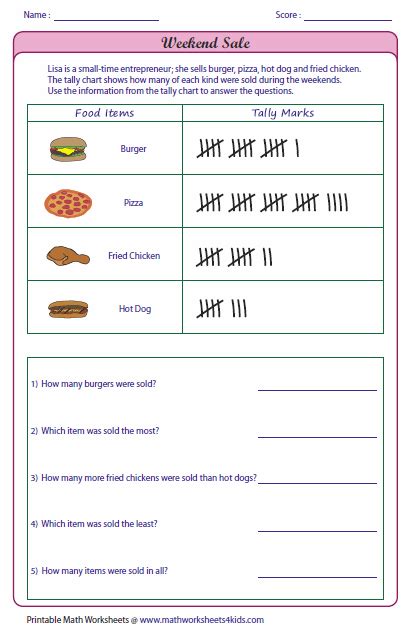 Tally Chart Worksheets Grade 4 - Thekidsworksheet