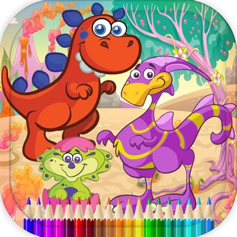 Dinosaur Coloring Page For Kids Game iPhone App