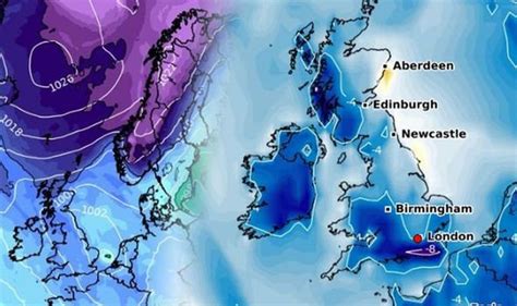 UK snow MAP: Scandinavian deep freeze to bring EIGHT inches of snow and ...