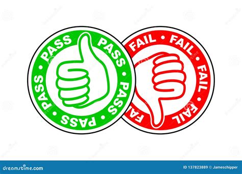 Pass And Fail Thumbs Up And Down Icon Cartoon Vector | CartoonDealer.com #137823889