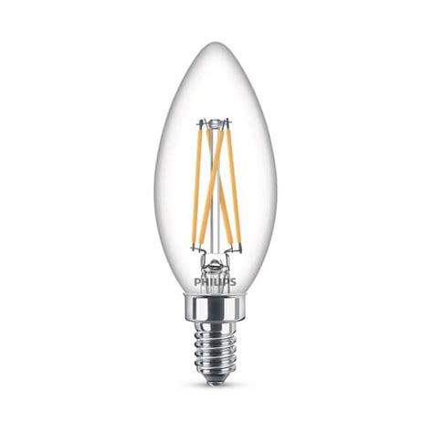 Philips 40-Watt Equivalent B11 Clear Glass Non-Dimmable E12 LED Light Bulb Soft White 2700K (3 ...