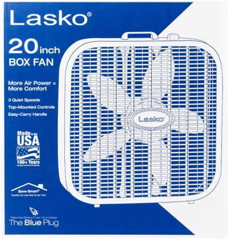 Lasko® 20-Inch Box Fan - White, 20.5 x 4.375 x 21.75 in - QFC