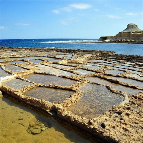 Beautiful View of Salt Pans, Marsalforn, Gozo, Malta Stock Image ...