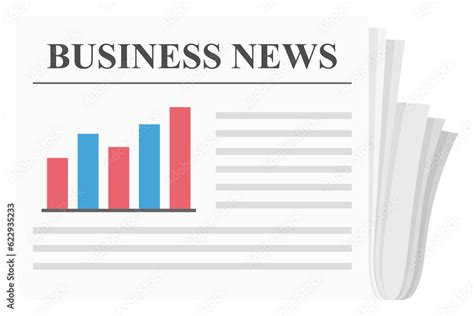 Newspaper with bar chart and line chart, business news Stock ...