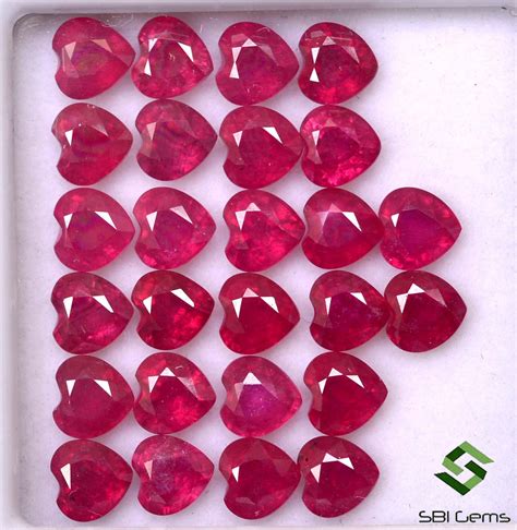 5 Mm Natural Ruby Heart Shape Lot 26 Pcs 19.91 Cts Calibrated - Etsy